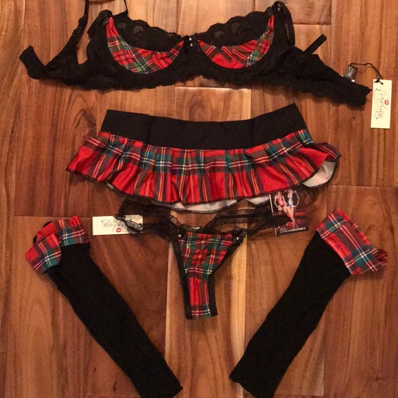 flannel bra and panty set